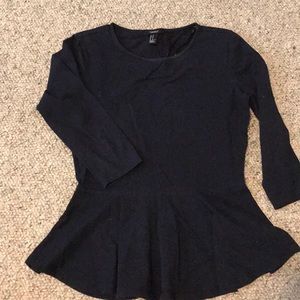 Navy peplum top